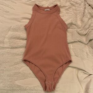 High Neck Racerback Ribbed Bodysuit